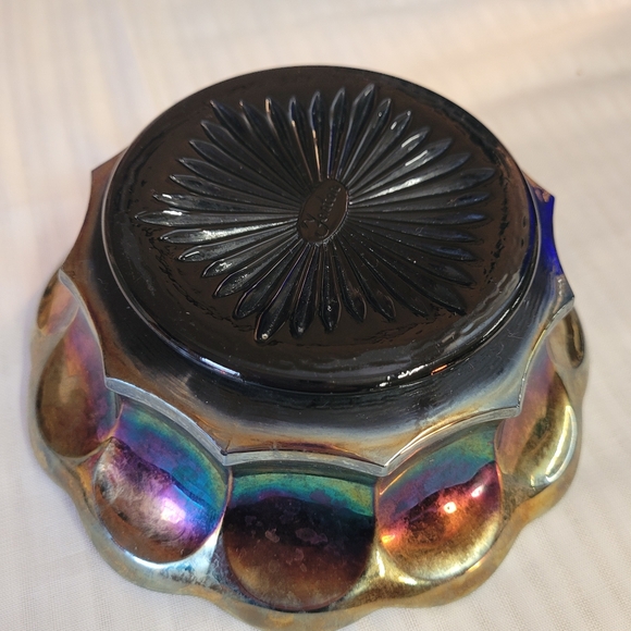 Fenton Iridescent Carnival Glass Bowl Grapes Candy Dish - Picture 5 of 9